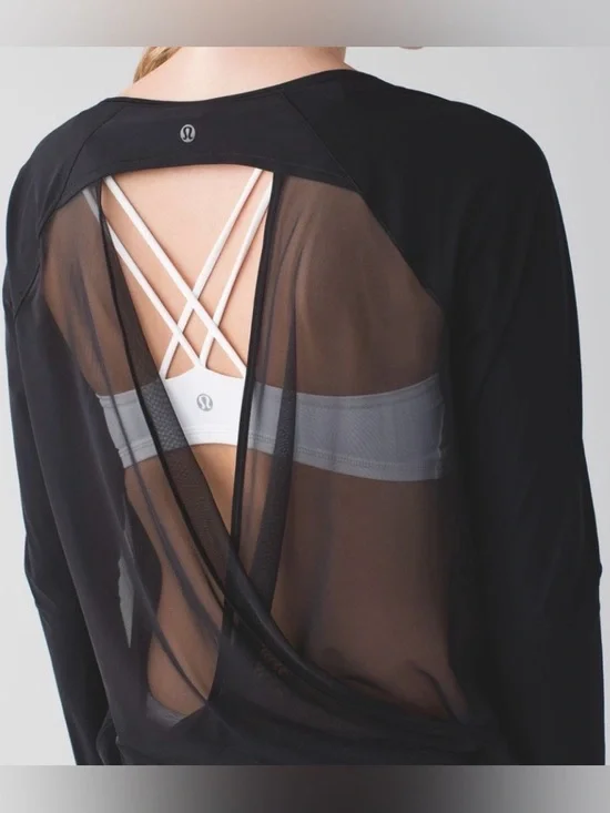 Lululemon If You're Lucky II Long Sleeve Tee Yoga Pilates Ballet Core Sz 12 - Picture 3 of 9